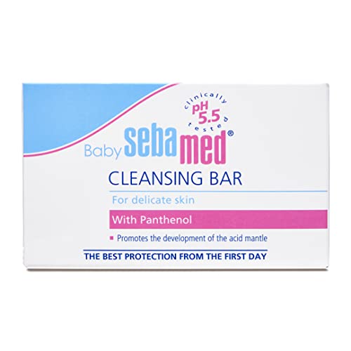 Sebamed Baby Cleansing Bar 100g|Ph 5.5 | With Panthenol|No tears & Soap Free bar| For Delicate skin