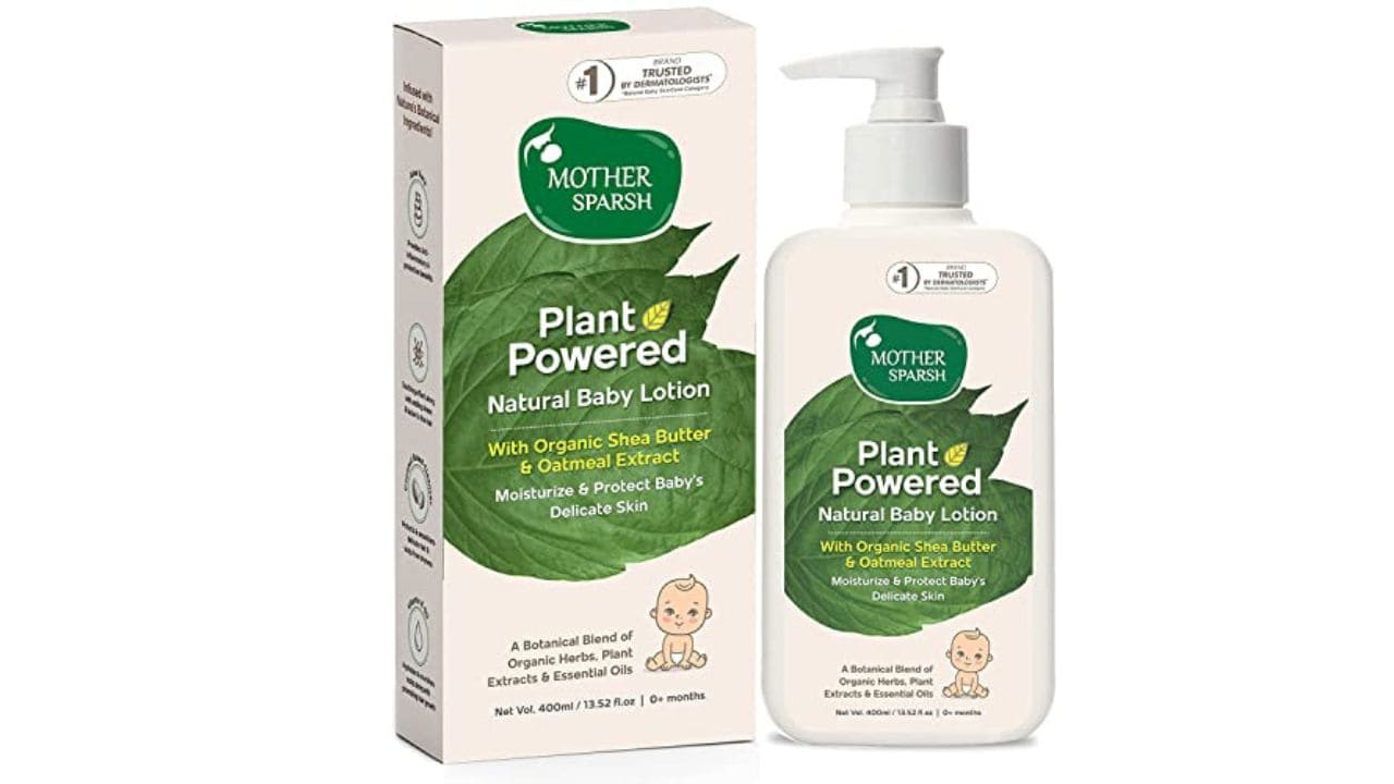 Mother Sparsh Plant Powered Natural Baby Lotion With Organic Shea Butter & Oatmeal Extract | For Deep All Day Deep Hydration | 400ml