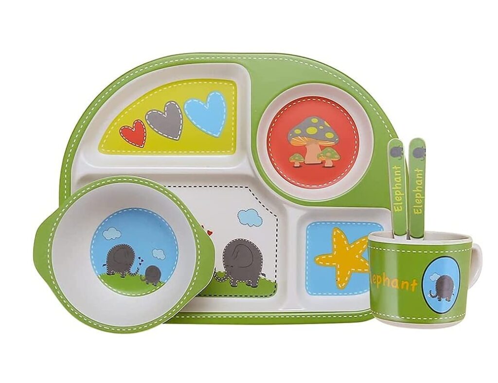 Bamboo Fiber Eco-Friendly Kids Feeding Set