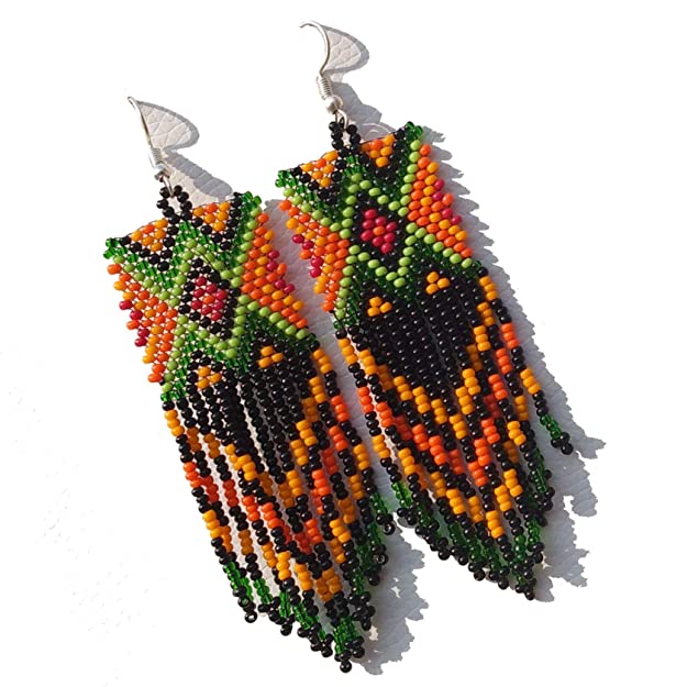 zig zag Beaded earrings