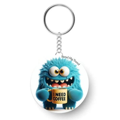 I Need Coffee Key Chain
