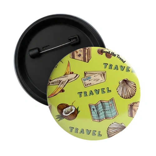 Travel world Pin Back Badge