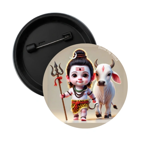 Sakar with Nandi Pin Back Badge